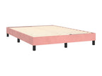 Upholstered bed base with mattress, pink, 140x190 cm, velvet