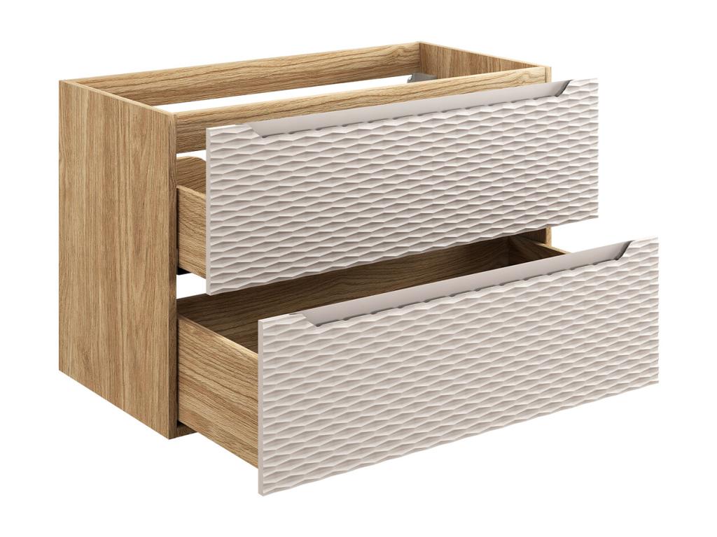 90cm Doucezen Beige and Wood Vanity Unit