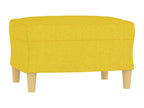 Armchair with footrest, light yellow, 60 cm, fabric