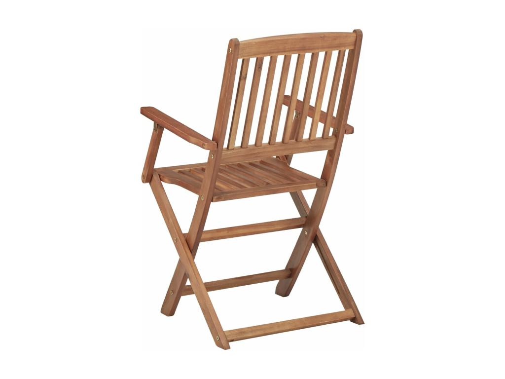 6-piece folding garden chairs with cushions, made of wood by Homzora