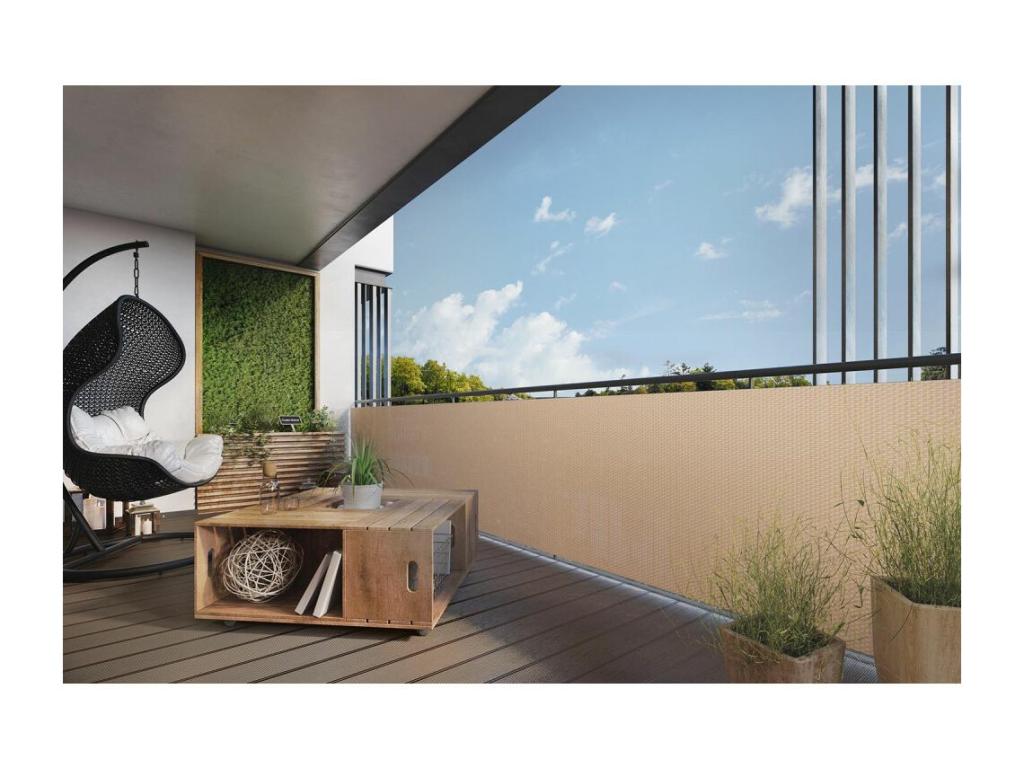 Homzora-view in woven resin for balcony and fence, dark brown color, 0.9x5 m