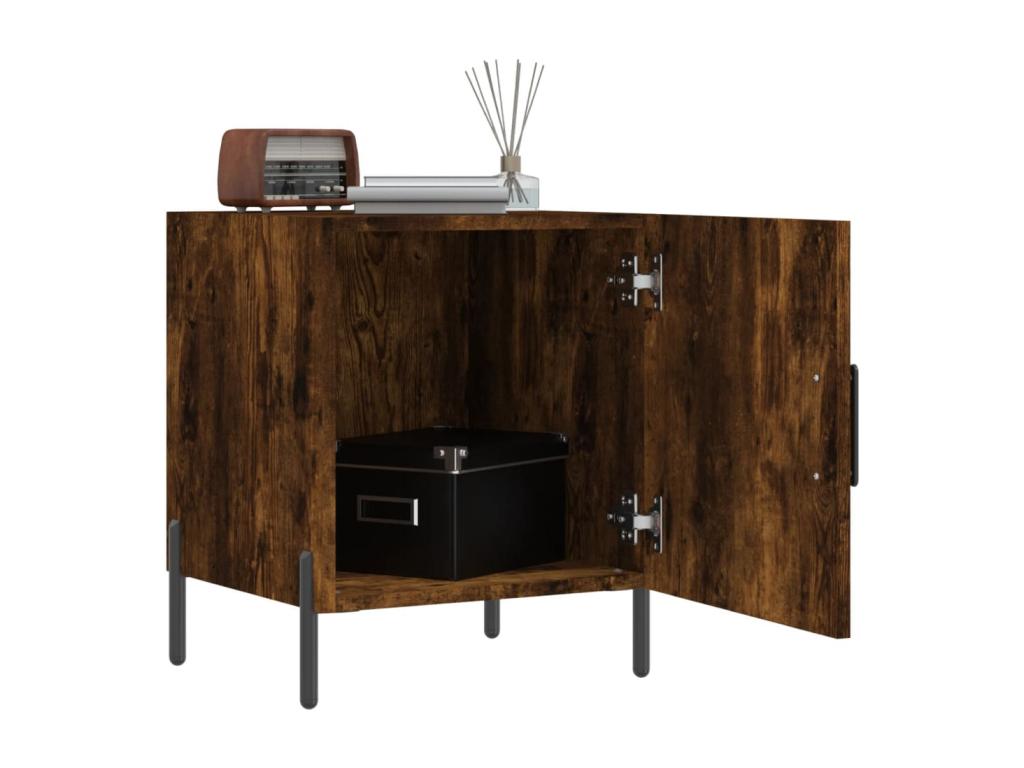 Smoked oak bedside table 40x40x50 cm engineered wood