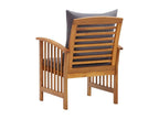 Garden chairs with cushions, set of 2, solid Homzora wood