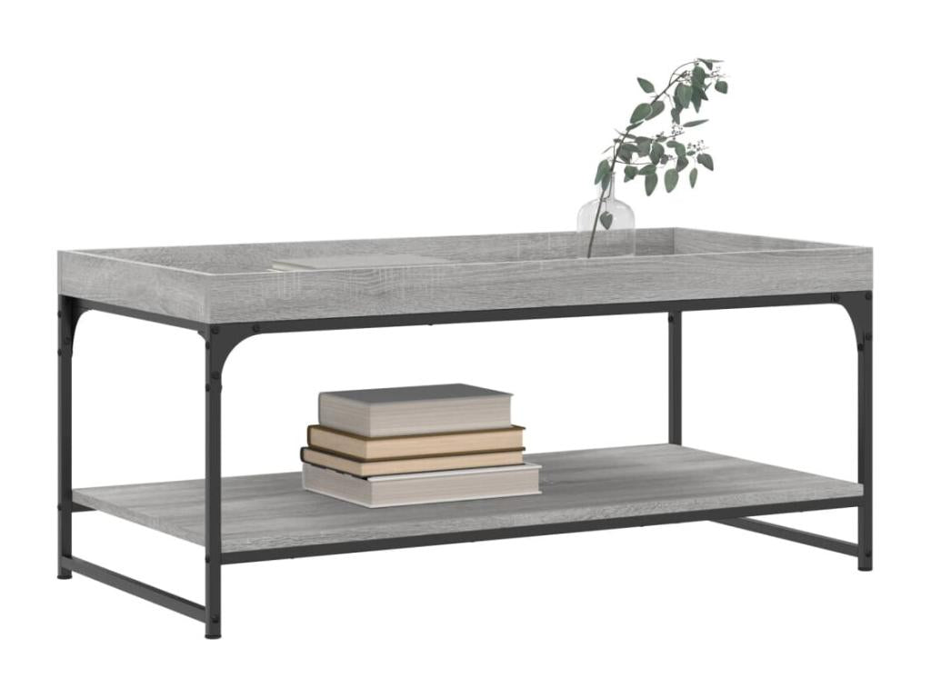 Homzora grey coffee table 100x49x45 engineered wood