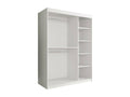 Homzora 260 White Marble Wardrobe - Matte White 200x150x62cm Sliding Wardrobe Doors