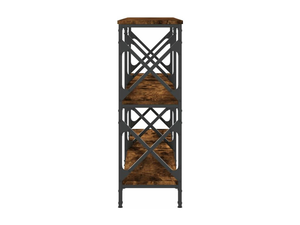 Smoked oak console table, 156x28x80.5 cm, engineered wood