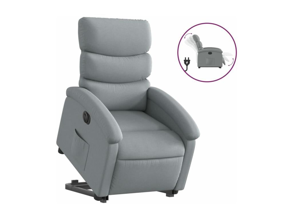Light grey fabric electric recliner