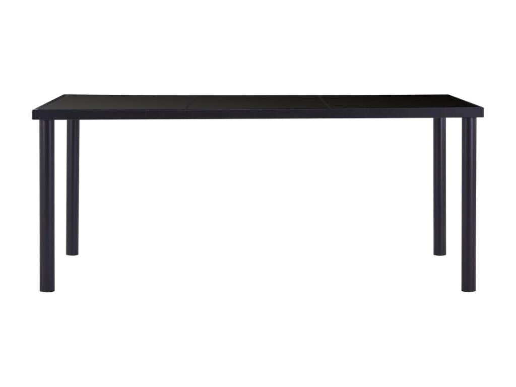 9-piece dining set in black faux leather