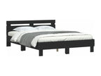 Bed frame with LED lighting, mattress not included, black, 140x200 cm