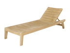 Solid teak sun lounger