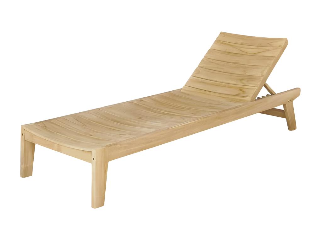 Solid teak sun lounger