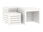 Set of 3 garden storage boxes, white, solid pine wood