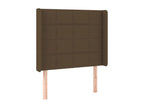 Headboard with wings, dark brown, 83x16x118/128 cm, fabric