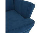 Wingback armchair with blue velvet footstool