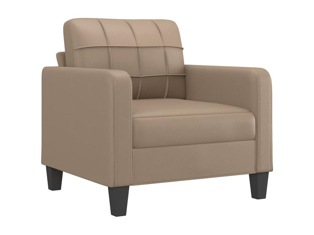 3-piece sofa set with cushions, Cappuccino faux leather