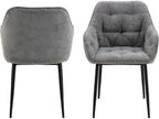 Homzora dining chair with grey armrests.