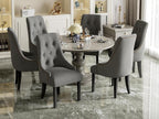Set of 6 gondola chairs - velvet fabric - rubberwood legs - Grey