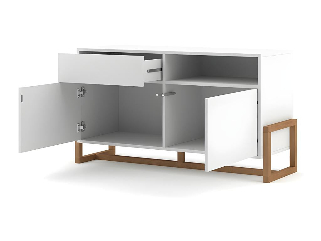 Homzora white sideboard with 1 drawer and 2 doors
