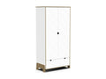 2-door, 1-drawer wardrobe in oak and white finish, H188 cm - Homzora
