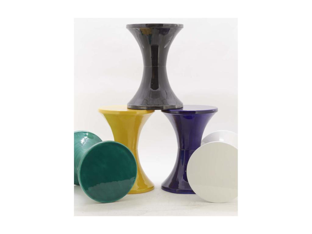Homzora enameled metal stool