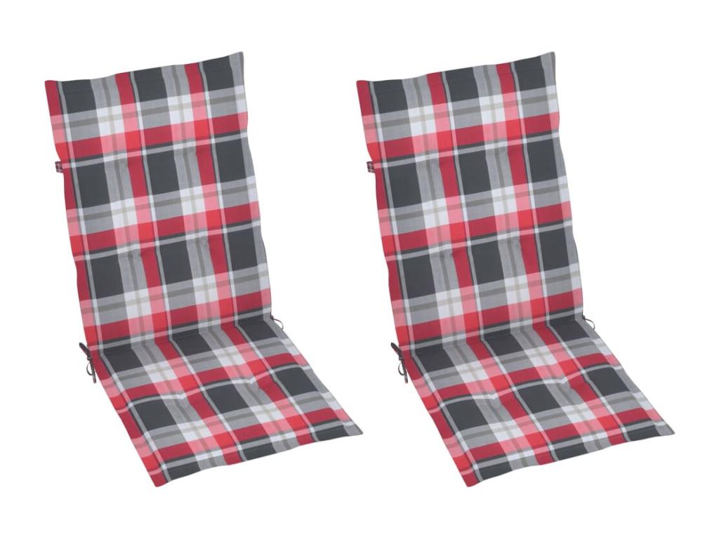 Homzora Wooden Reclining Garden Chairs, Set of 2 with Cushions