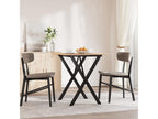 X-frame dining table, 60x60x75 cm, solid pine wood, cast iron