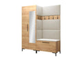 Homzora 107 Hallway Furniture 196x158x46cm Mirror Craft Oak Laminate - Tapestry