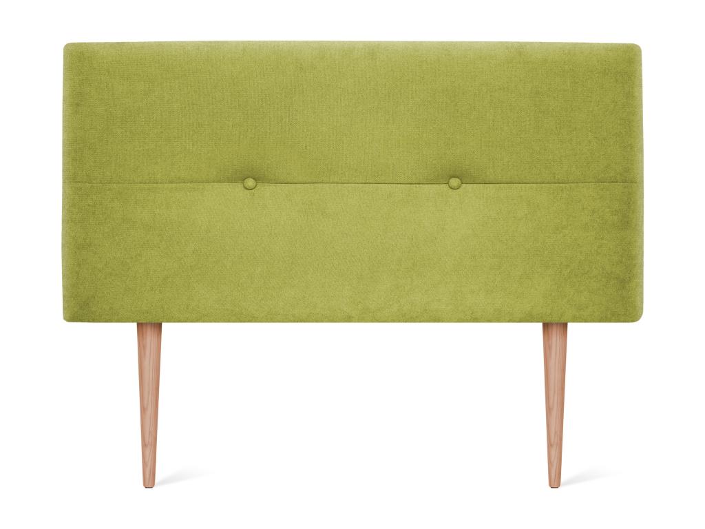 Homzora Aqualine Fabric Headboard with Buttons 105x105cm with Legs for 105cm Beds - Pistachio