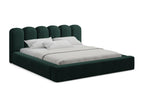 Upholstered bed with storage 220x238 - by Homzora - grey green - Homzora