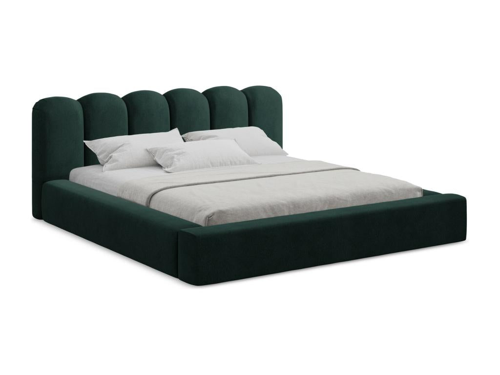 Upholstered bed with storage 220x238 - by Homzora - grey green - Homzora