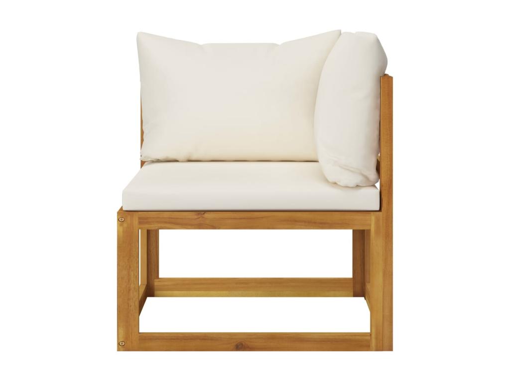 2-seater garden bench with cream-white cushions
