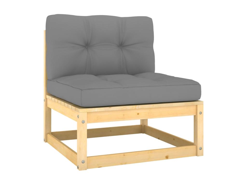 13-piece garden furniture set with cushions, solid pine wood