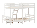 Bunk bed 80x200/120x200 cm white solid pine wood