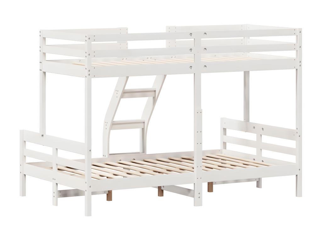 Bunk bed 80x200/120x200 cm white solid pine wood