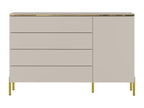 Chest of drawers with 4 drawers and 1 door - Beige and gold - Homzora