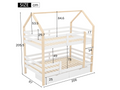 Bunk bed 90x200cm in pine wood - with 2 drawers and ladder - White