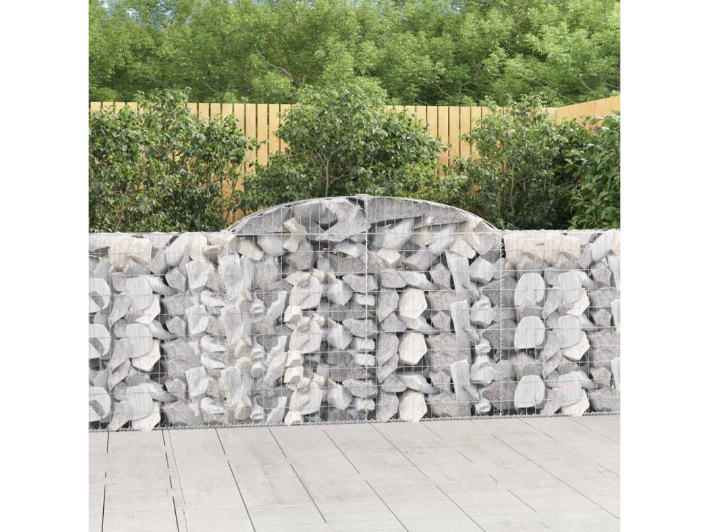 Arched gabion baskets, 4 pcs, 300x30x100-120 galvanized iron
