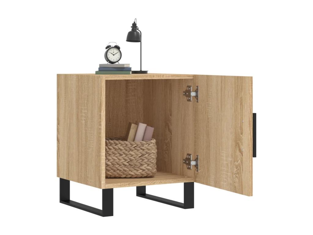 Homzora 2-piece bedside tables, oak finish, 40x40x50 cm, engineered wood
