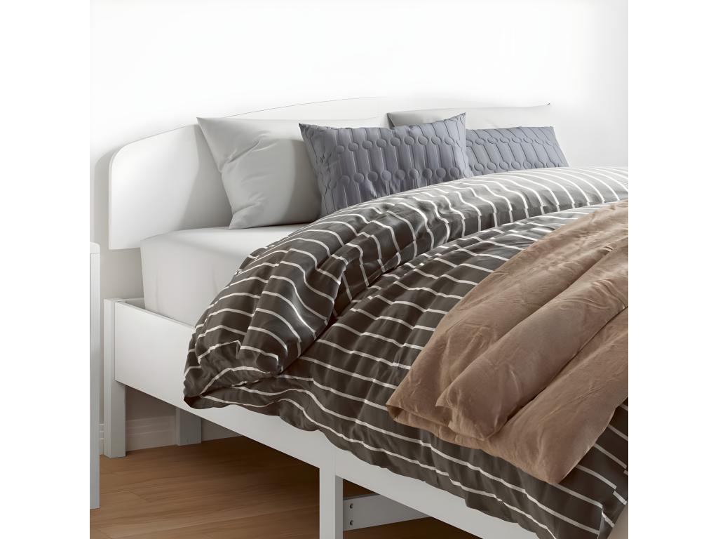 White headboard 140 cm solid pine wood