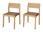 Set of 2 garden chairs made from solid recycled teak