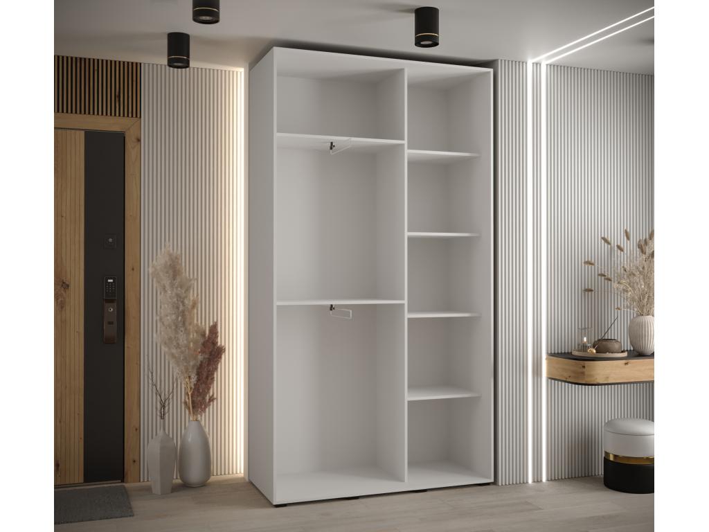 Homzora 1 Sliding Door Wardrobe 235.2/140/45 2 Doors White/Black/Black