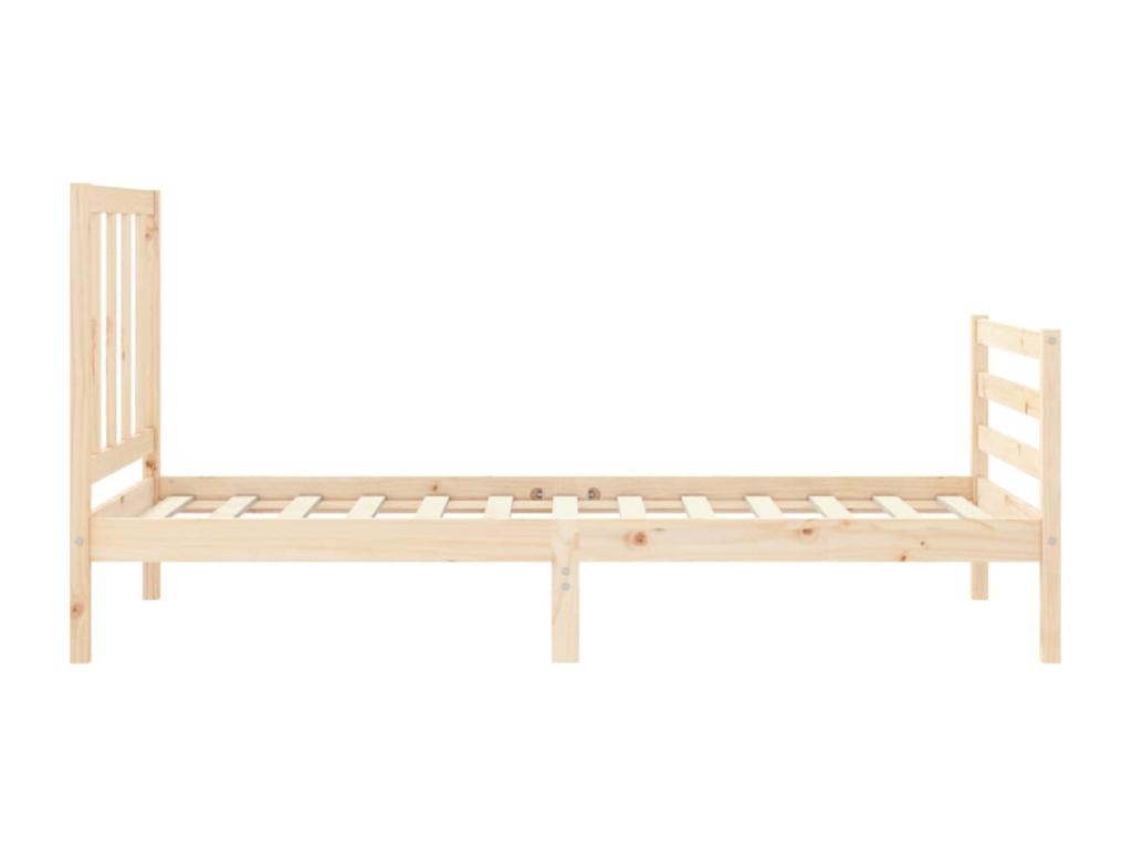 Bed frame with simple solid wood headboard