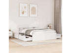 Bed frame with drawers, white, 140x200 cm, solid pine wood