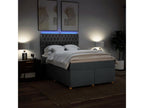 Homzora bed base with mattress, dark grey, 140x190cm, fabric