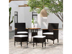 5-piece garden furniture set, black woven resin
