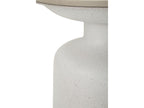 WHITE FUSH Coffee Table - Marbled ceramic top and iron base - 40 cm x H 47 cm - Iron and ceramic materials, elegant design.
