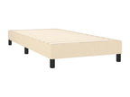 Upholstered bed base with mattress, Cream, 80x200 cm, Fabric