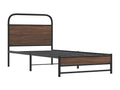 Bed frame without mattress, 90x200cm, brown oak engineered wood