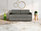 3-seater sofa bed with express conversion in light grey fabric - 140cm wide sleeping area - 18cm Doucezen mattress