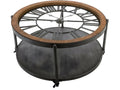 Metal clock coffee table - D- 89.5 x H- 47 cm